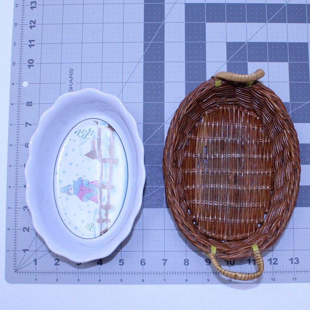 Spinnaker Snowman Serving Dishes Set of 3 With Baskets and Holiday Charms - Picture 10 of 13